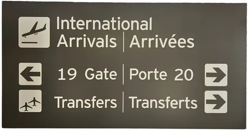 International Arrivals Airport Sign On Foamboard