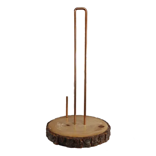 Live Edge Wood & Copper Paper Towel Holder