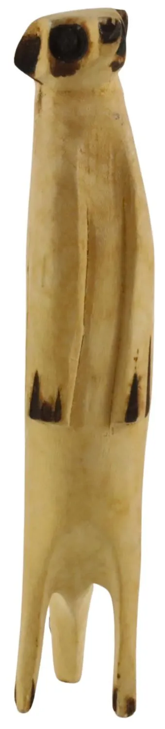Wood Carved Meerkat Figure