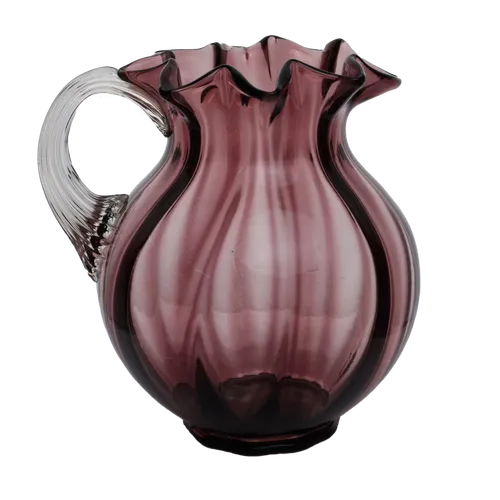 Clear Purple Glass Pitcher