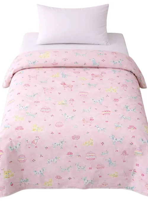 Pink French Poodles Duvet Cover - Single