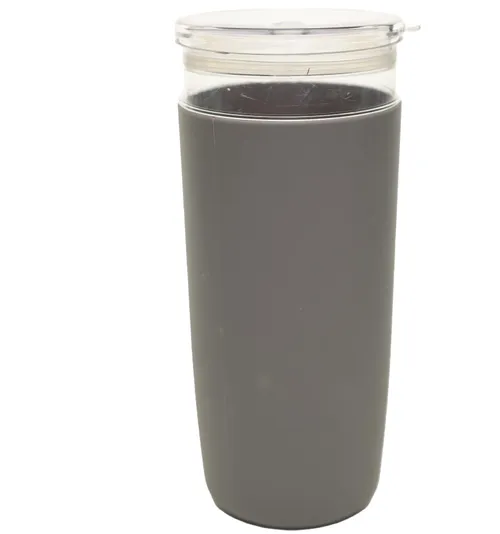 Xandu Grey Silicone Sleeve Plastic Water Tumbler