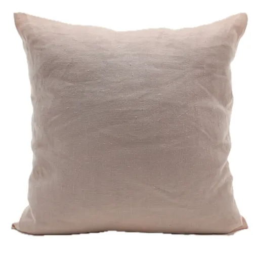 Pale Pink Pastel Three Tie Linen Throw Pillow