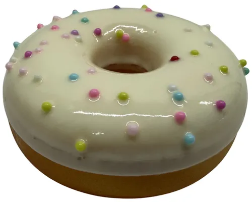 Artificial Vanilla Doughnut With Coloured Sprinkles