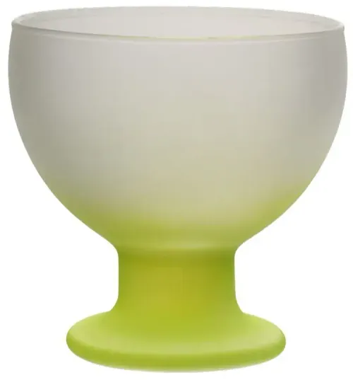Frosted Glass & Yellow Ice Cream Bowls