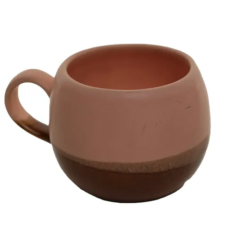 Pepto Pink With Caramel Gloss Brown Botton Mug