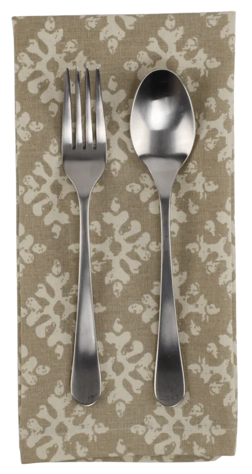 Beige & Taupe Snowflake Stamped Napkin