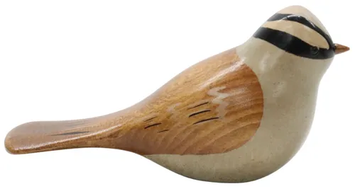Wood Carved Sparrow Bird