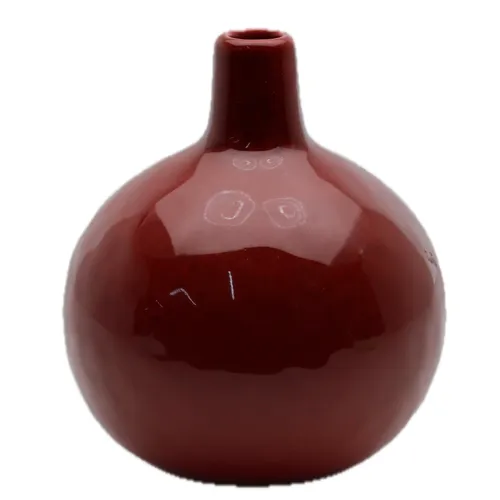 Pomegranate Red Ceramic Bud Vase