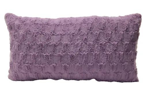 Solid Pale Purple Faux Fur Throw Pillow