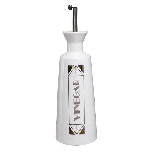 White & Gold Porcelain Vinegar Bottle