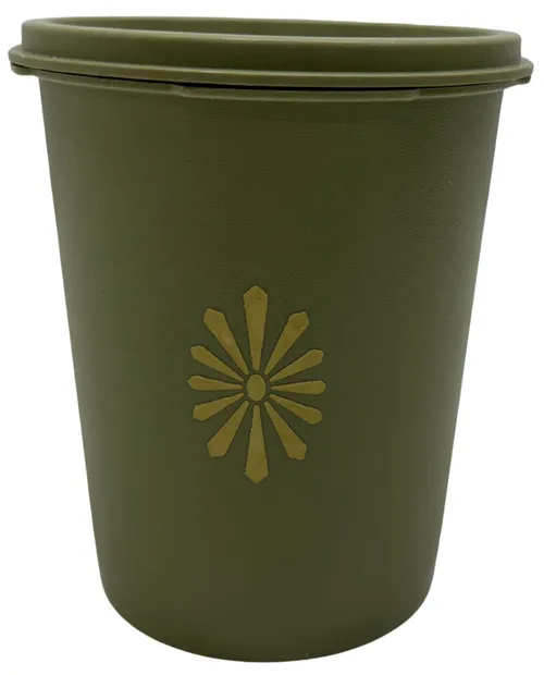 Vintage Avocado Green Storage Container