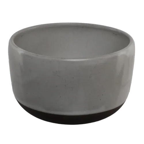 Stoneware Putty Grey Cereal Bowl With Chocolate Base 