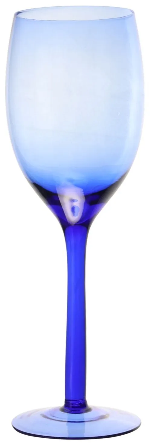 Clear Blue Glass Wine Glass