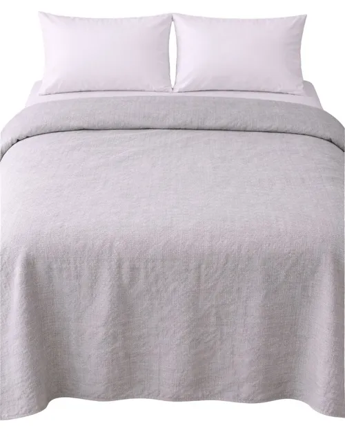 Light Grey Linen Duvet Cover - Double