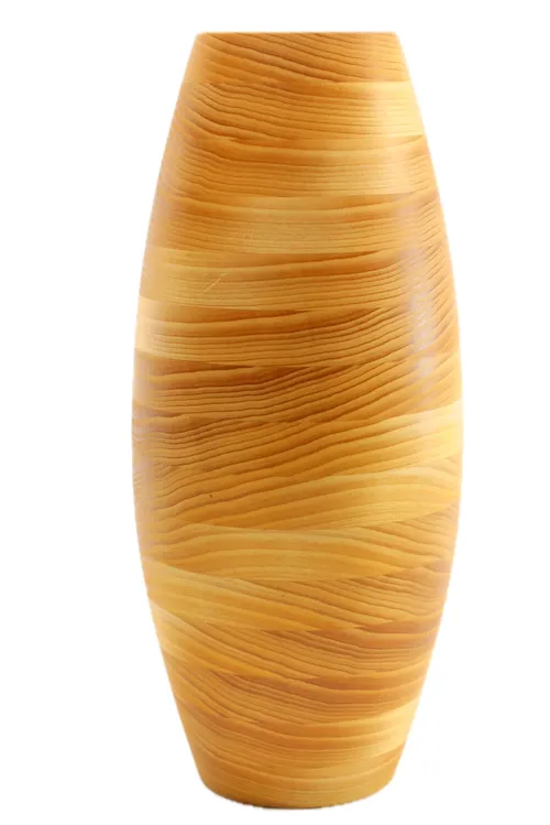 Wood Grain Rib Glued Lathe Vase