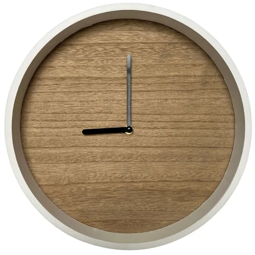 White & Wood Wall Clock