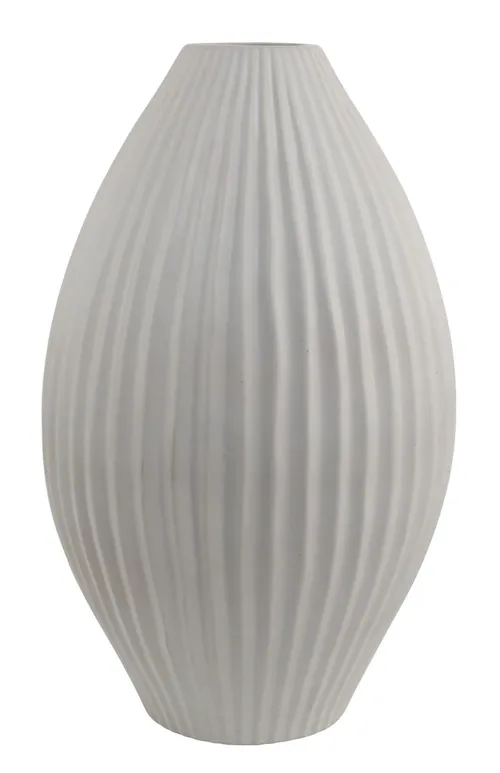 White Ceramic Ripple Vase