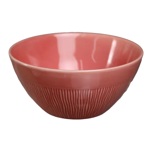 Blush Red Freehand Vertical Lines Small Bowl