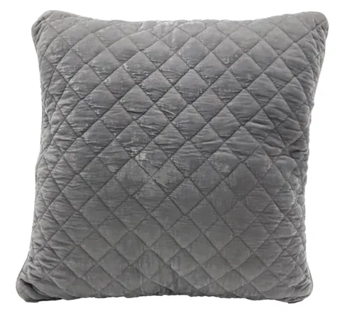 Manatee Grey With Oyster Shell Button Throw Pillow 