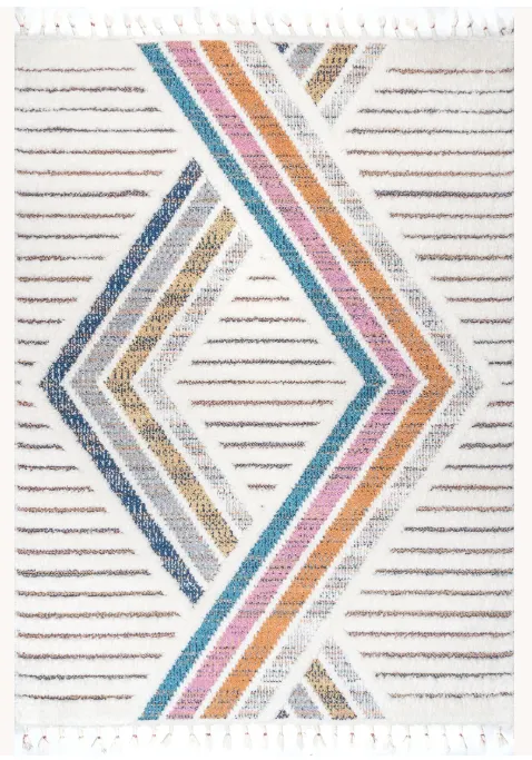 Rainbow Shag Area Rug 5'3
