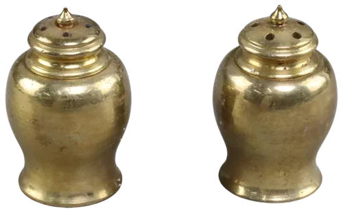 Small Brass Salt & Pepper Set