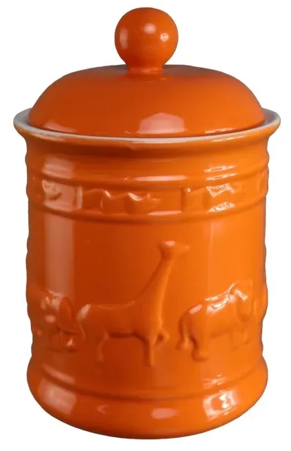 Amber Orange Safari Themed Cookie Jar