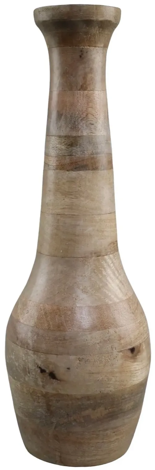 Tall Wood Band Vase