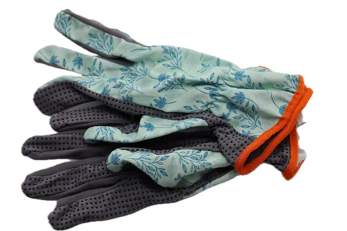 Turquoise Leaf Pattern Garden Gloves 