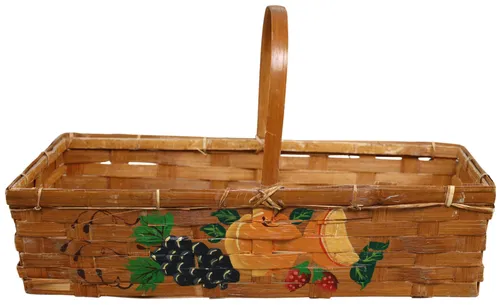 Apple Basket With Painted Fruit