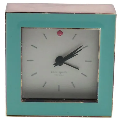 Turquoise Enamel Metal Clock