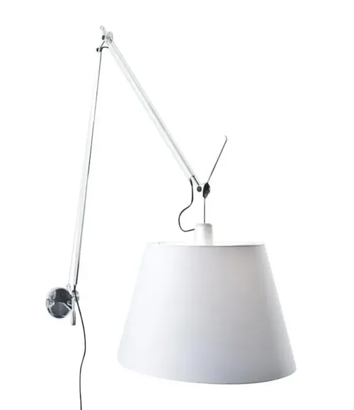 Mega Tolomeo Wall Lamp Or Desk Clamp Lamp With Silver Linen Shade