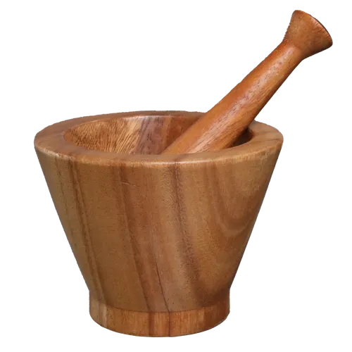 Wooden Tall Taper Mortar & Pestle