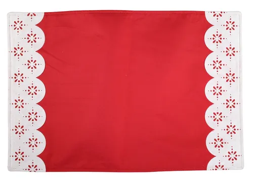 Red & White Snowflake Trim Placemat