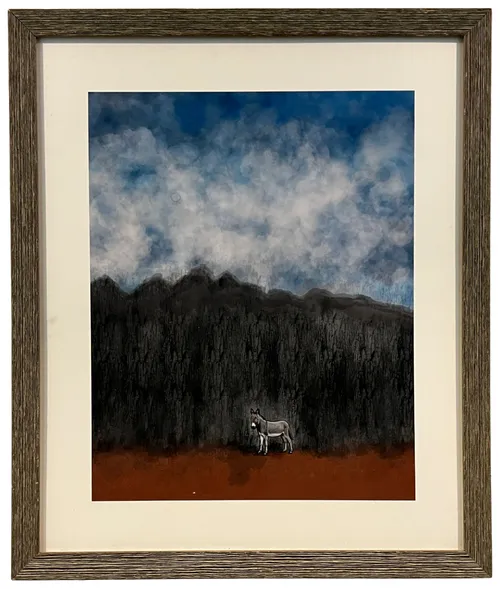 Forest Donkey In Wood Frame
