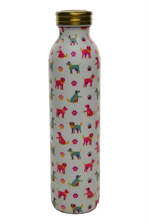 Multicolour Dog Tricks Metal Water Bottle