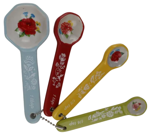 Ceramic Floral Measuring Spoon Set