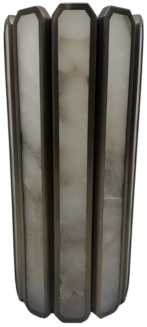 Bronze Alabaster Hurricane Candle Holder - Large