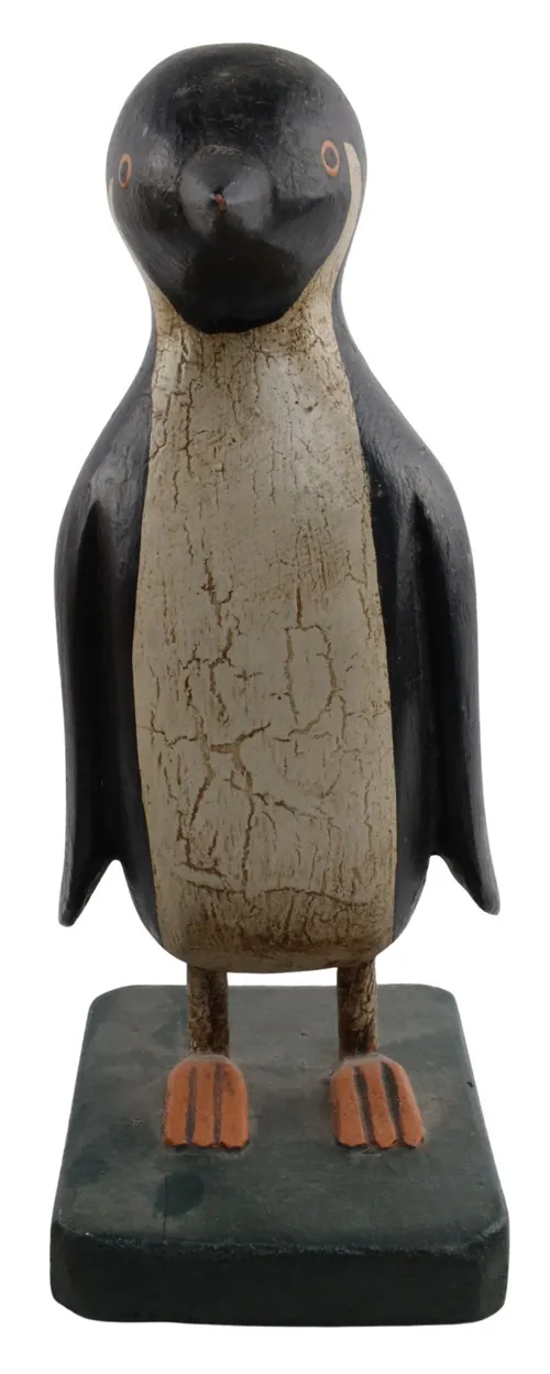 Carved Wood Penguin