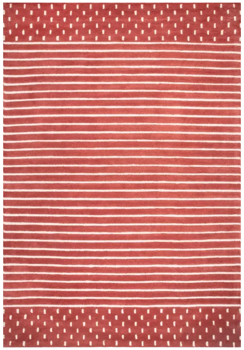 Brick Striped Area Rug 4' W x 6