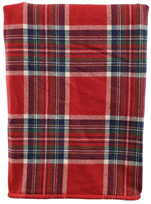 Red Plaid Throw Blanket
