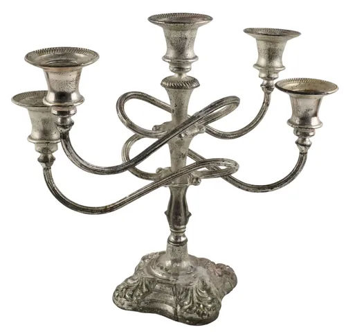 Silver Twisted Arm Candelabra 