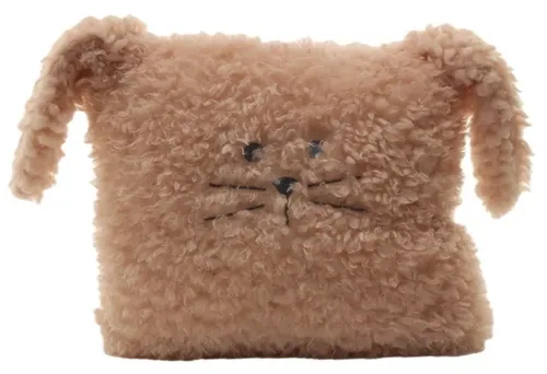 Pale Pink Faux Fur Rabbit Throw Pillow