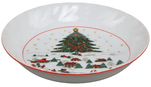 White Christmas Scene Bowl