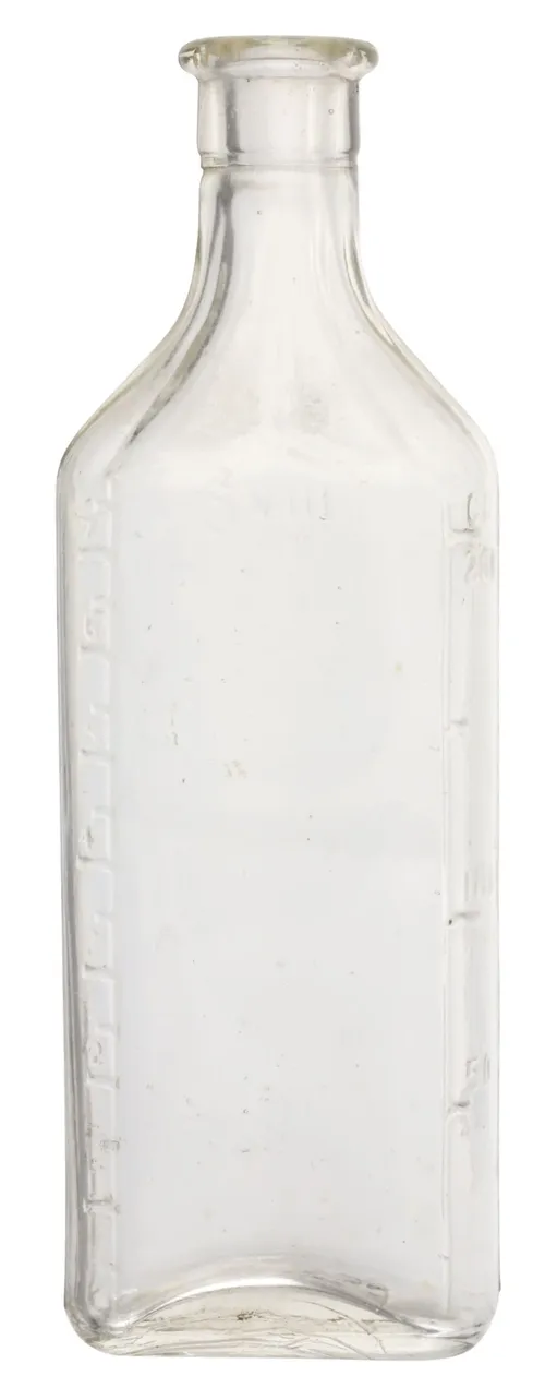 Antique Clear Glass Apothecary Bottle - B