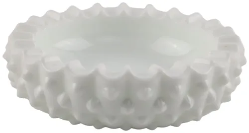 White Milk Glass Hobnail Decorative Bowl - Medium