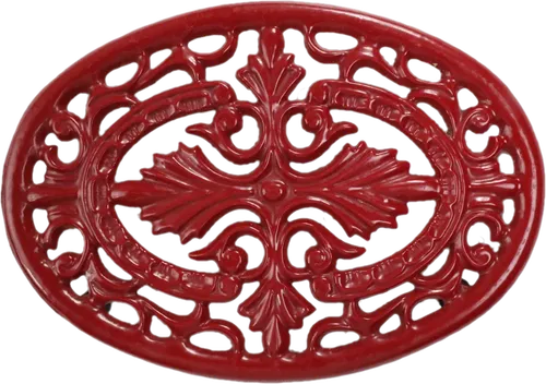 Cranberry Red French Cast Iron Trivet