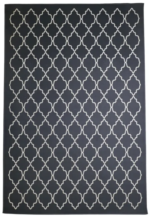Grey & White Van Clef Pattern Area Rug 6'7