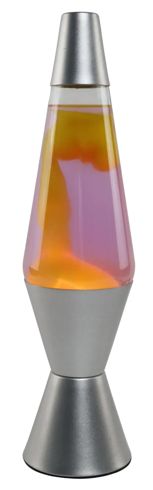Silver & Pink & Yellow Lava Lamp