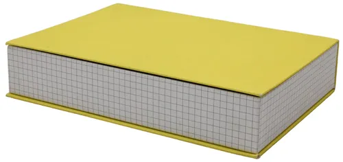 Yellow & Grid Storage Box - Large